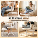 Advwin Teddy Cross Legged Office Chair w/ Footrest & Wheels