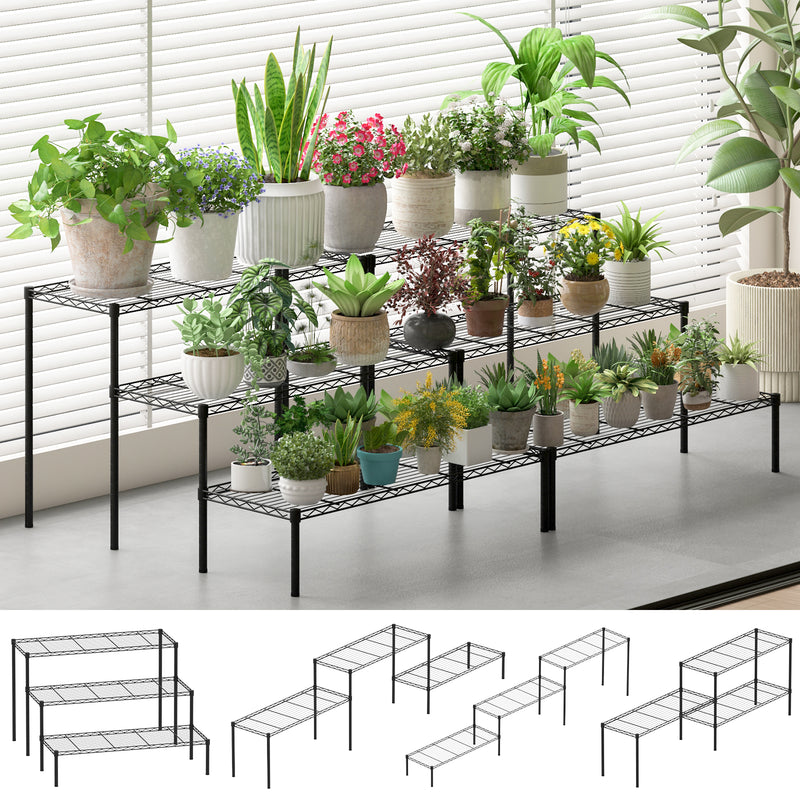 Advwin 3-Tier Plant Stand 2 Pack Indoor Outdoor Rack