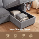 Advwin L Shaped Sectional Sofa Bed w/ Storage Chaise