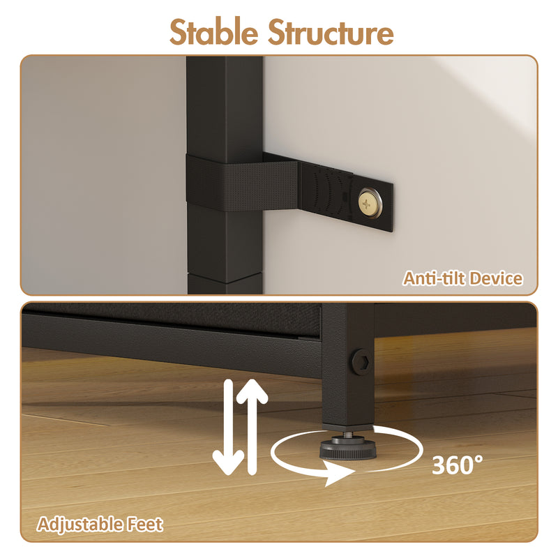Advwin LED Narrow Bedside Table with Charging Station