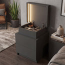 Advwin Bedside Table 2 Drawers With Nightstand LED