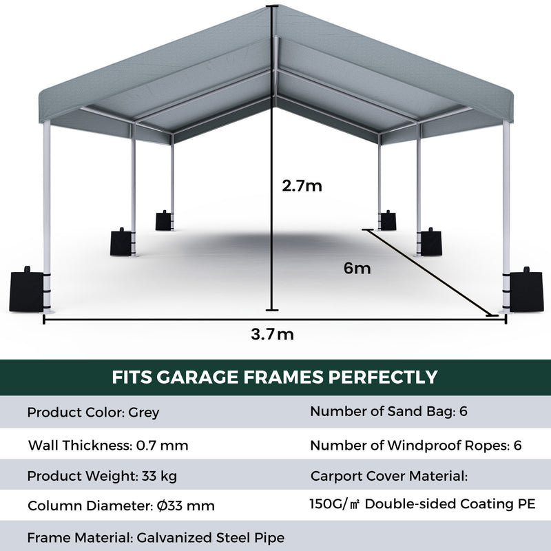 Advwin 3.68x6m Carport Canopy Portable Garage