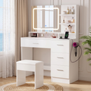 Advwin Dressing Table Stool Set with LED Mirror
