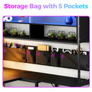 Advwin L Shaped Gaming Desk with LED Lights 130cm