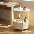 Advwin Small Round Side Table w/ Charging Station