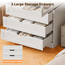 Advwin LED Wardrobe Cabinet w/ Glass Doors & Hanging Rail
