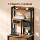 Advwin Tall Bedside Table with Charging Station