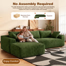 Advwin 278cm L Shape Modular Sectional Sofa Corduroy