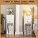 Advwin Narrow Sofa End Table with Drawer 25cm