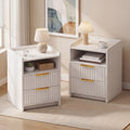Advwin Set of 2 Bedside Table with Charging Station (Pre-Order)