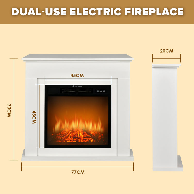 Advwin Electric Fireplace Heater with Mantel White