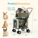 Advwin Foldable Double Pet Stroller w/ Detachable Carriers