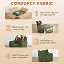 Advwin 83*90cm Corduroy Bean Bag Chair with Backrest