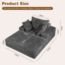 Advwin 132cm Corduroy Chaise Lounge Chair with Cushion