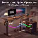 Advwin L Shaped Electric Sit Stand Desk w/ Power Hub