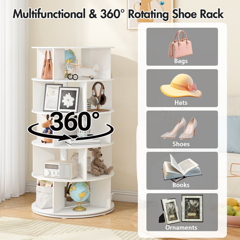 Advwin 5-Tier 360° Rotating Shoe Rack & Organizer