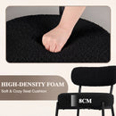 Advwin Bar Stools Set 2 Boucle Kitchen Counter Black