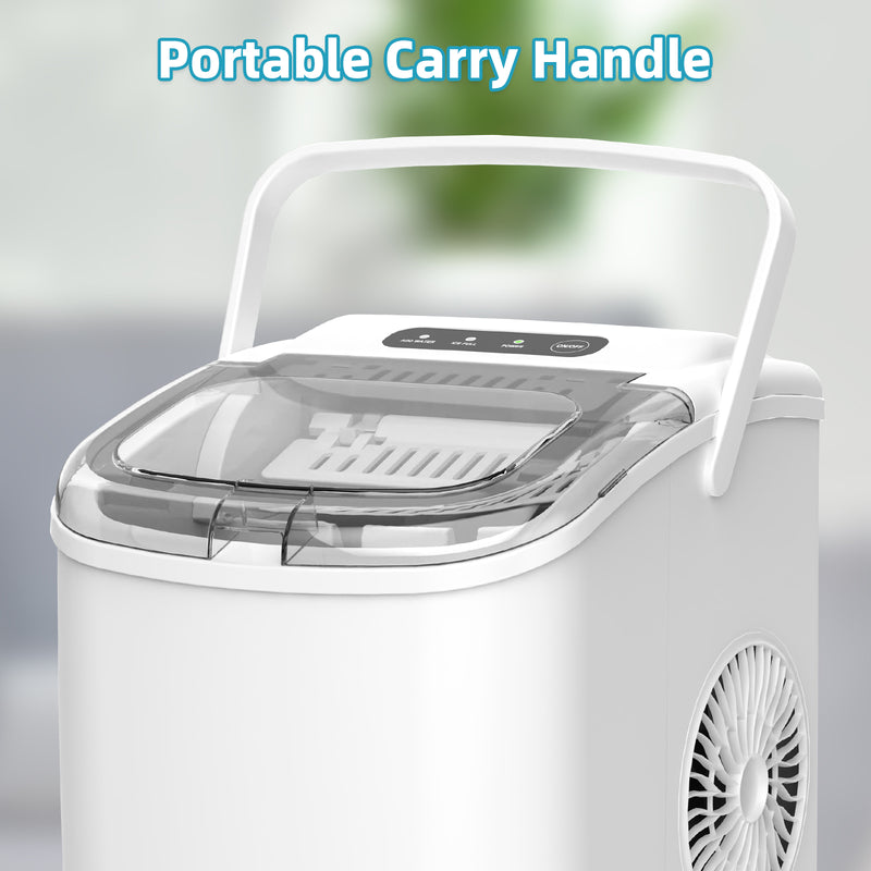 Advwin 12KG Self-Cleaning Ice Makers with Handle White