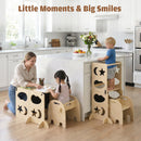 Advwin 4-in-1 Foldable Toddler Step Stool with Blackboard