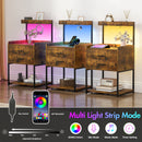 Advwin LED Bedside Table with Charging Station