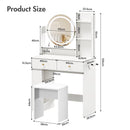 Advwin Makeup Vanity Desk with LED Round Mirror