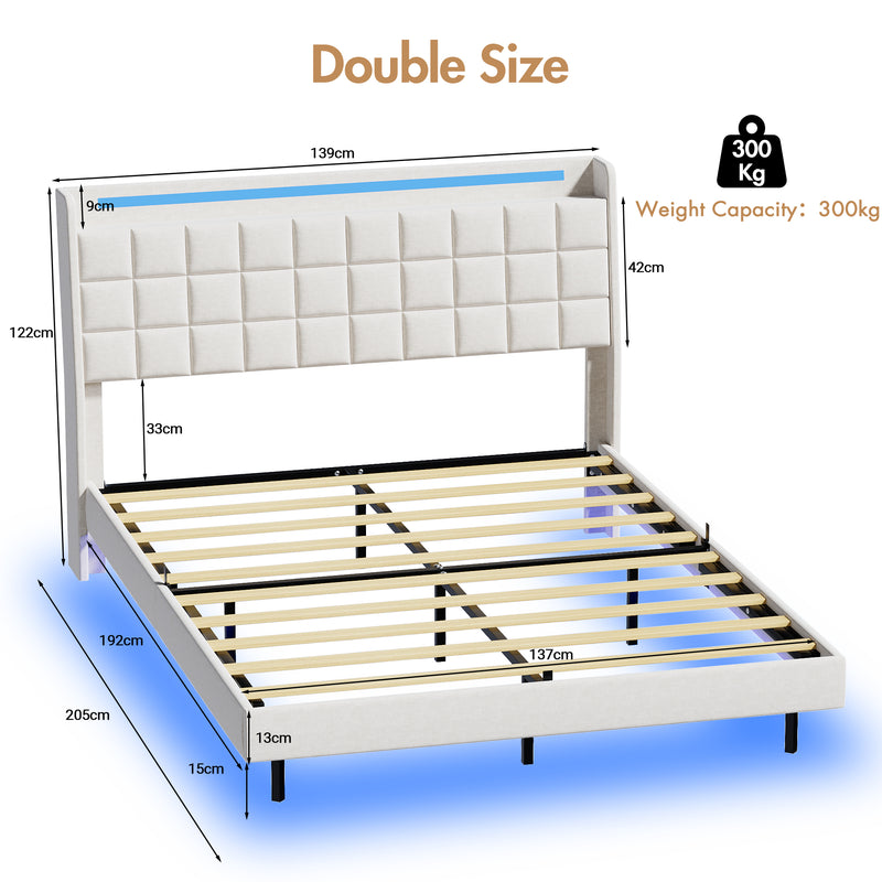 Advwin Floating Bed Frame with LED Lights