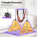Advwin Kids Gymnastics Bar with Swing & Mat & Rings