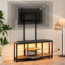 Advwin TV Stand with Built-in Mount & LED Lights 115cm