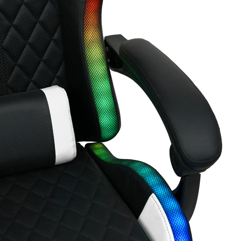 Advwin Gaming Chair 12 RGB LED Massage Chair  White
