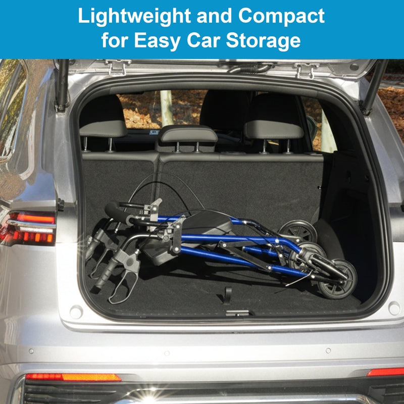 Advwin 4 Wheels Rollator Walker with Dual Brake System