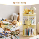 Advwin 2-Tier Kids 360° Rotating Bookshelf Yellow