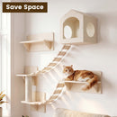 Advwin DIY Cat Wall Furniture 6-Piece Wooden Set