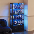 Advwin 4 Tier Glass Display Cabinet LED Storage Bookshelf (Pre-Order)