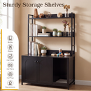 Advwin Wooden Hidden Litter Box Furniture w/ Storage Rack