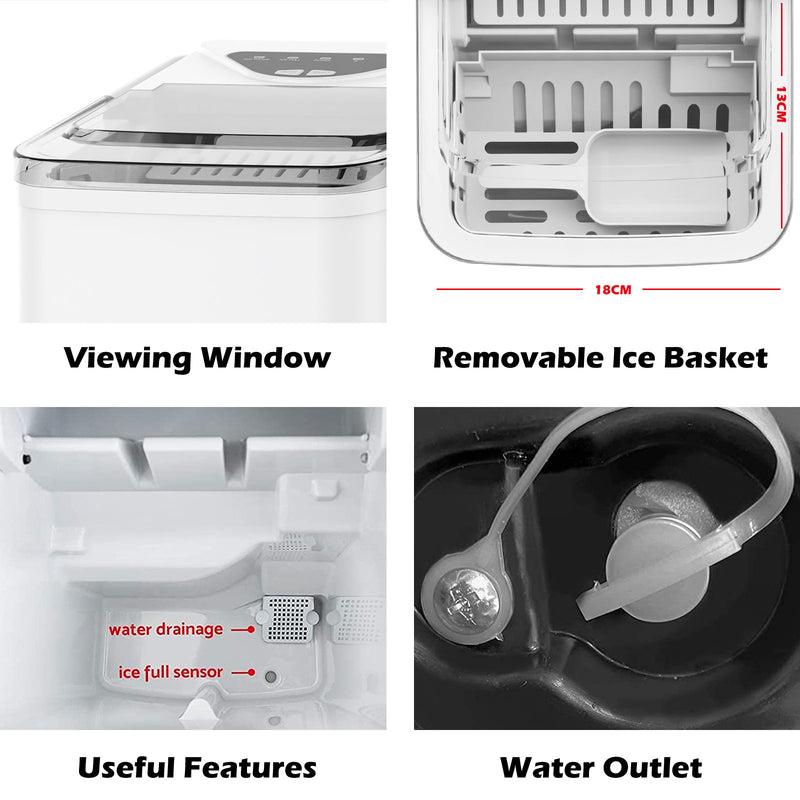 Advwin 12KG Countertop Ice Maker Self-Cleaning Ice Machine