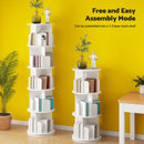 Advwin 5-Tier 360 Rotating Corner Bookshelf White