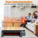 Advwin Baseboard Heater with 3D Flame 2200W Black