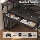 Advwin U Shaped Gaming Desk with LED Lights 148cm