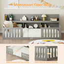 Advwin Wood Kids Bed Frame with bookcase