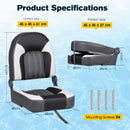 Advwin 61cm Folding High Back Marine Boat Seat