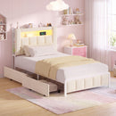 Advwin King Single Bed Frame w/ Charging Station