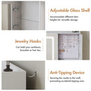 Advwin Dressing Table Set w/ Glass Desktop LED Light