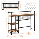 Advwin 3-Tier Desktop Organizer with Hooks Rustic Brown