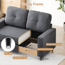 Advwin 2-Seater Sofa 132cm Loveseat Sofa Dark Grey