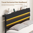 Advwin Double Floating Bed Frame w/ Charging Station