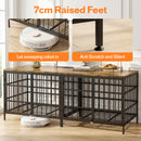 Advwin 2-in-1 Dog Crate Furniture with Trays for 2 Dogs
