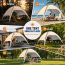 Advwin 8-10 Person Pop Up Beach Tent with Side Walls
