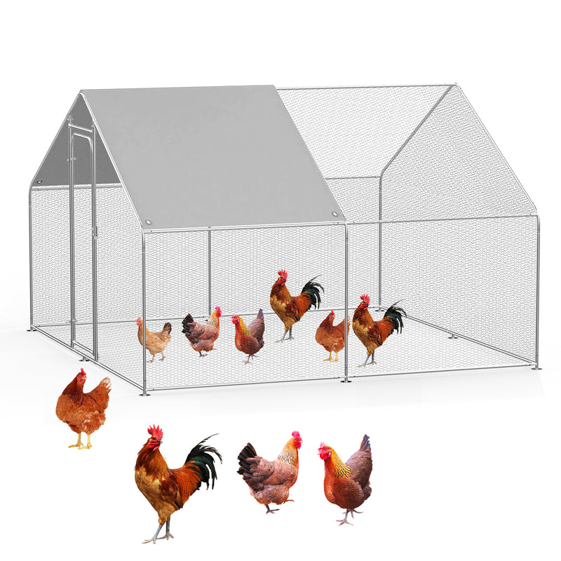 Advwin Large Metal Chicken Coop w/ Waterproof Cover