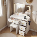Advwin Dressing Table with Large LED Mirror