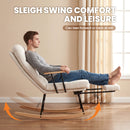Advwin Rocking Chair with Footrest High Back Armchair